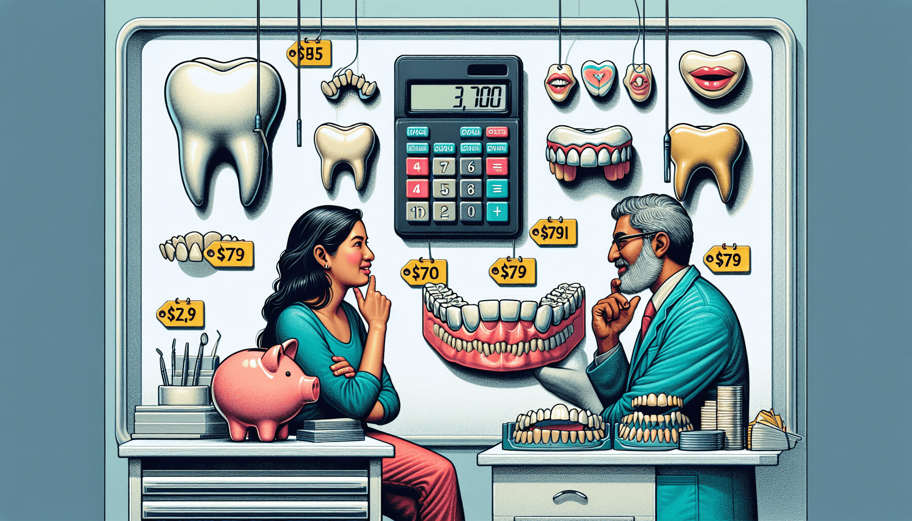 Illustration of financial considerations for dentures