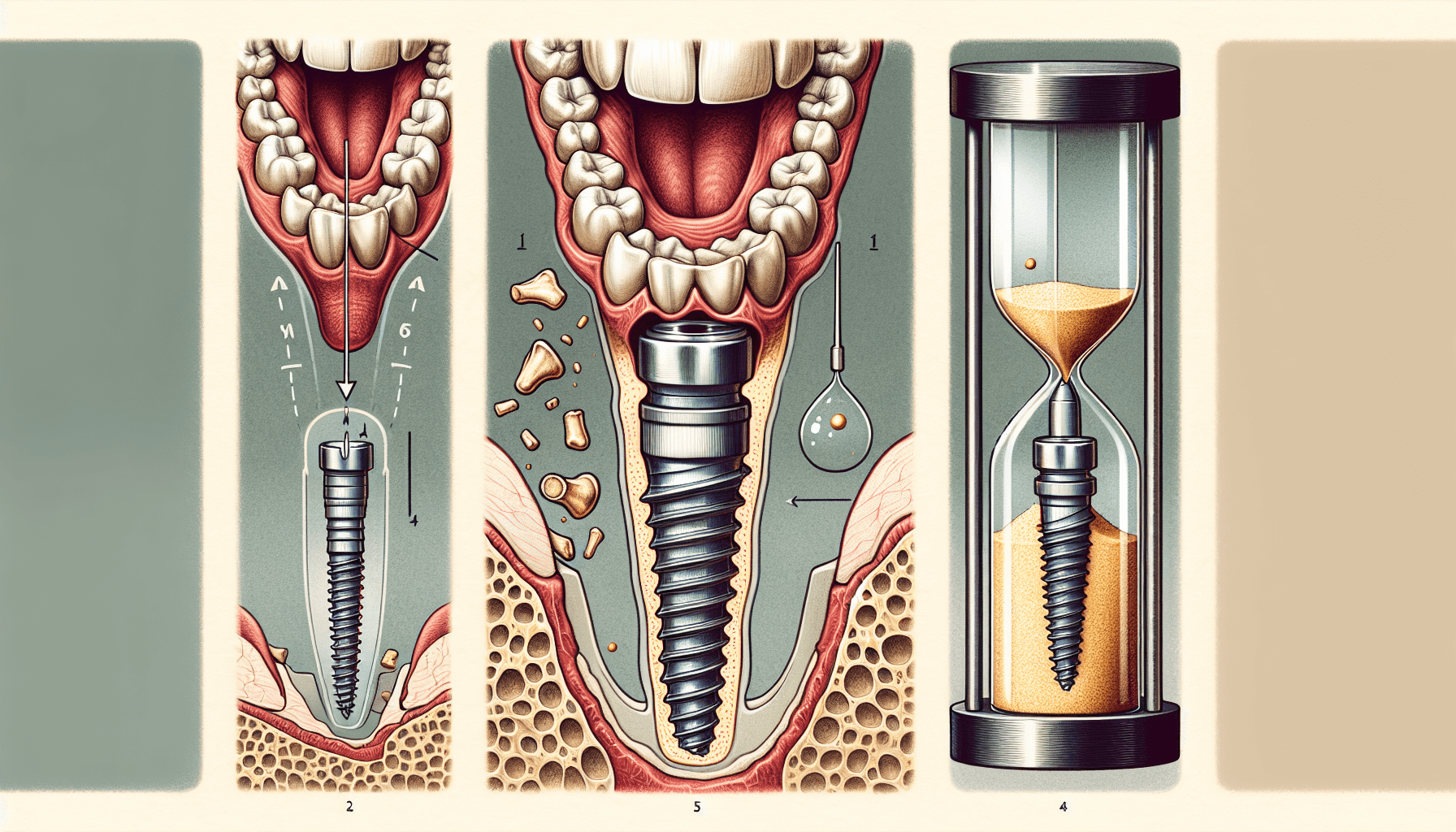 Illustration of the surgical implant placement